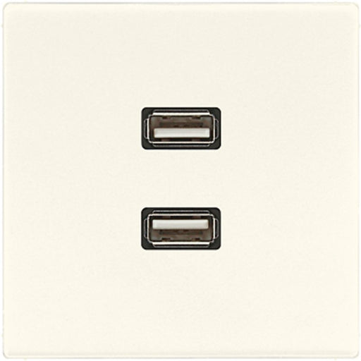 Jung - Multifunktions-Anschlussdose Multimedia-Anschluss ws MA LS 1153 2 x USB m.Tragring