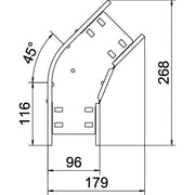 OBO Bettermann - Bogen für Kabelrinne Bogen 45 Grad RB 45 810 FT 85x100 tauchfeuerv