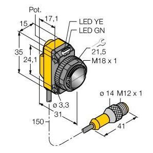 Turck - Lichttaster energetisch Opto-Sensor QS18VN6LDQ5 Lichttaster