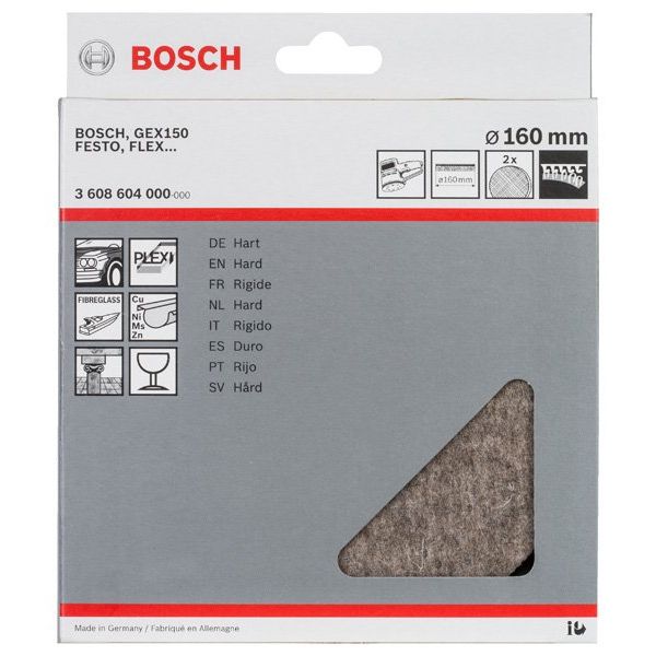 Bosch - Systemzubehör für Schleifen/Polieren (Akku/elektrisch/Druckluft) Polierfilz für 3608604000 Exzenterschleifer