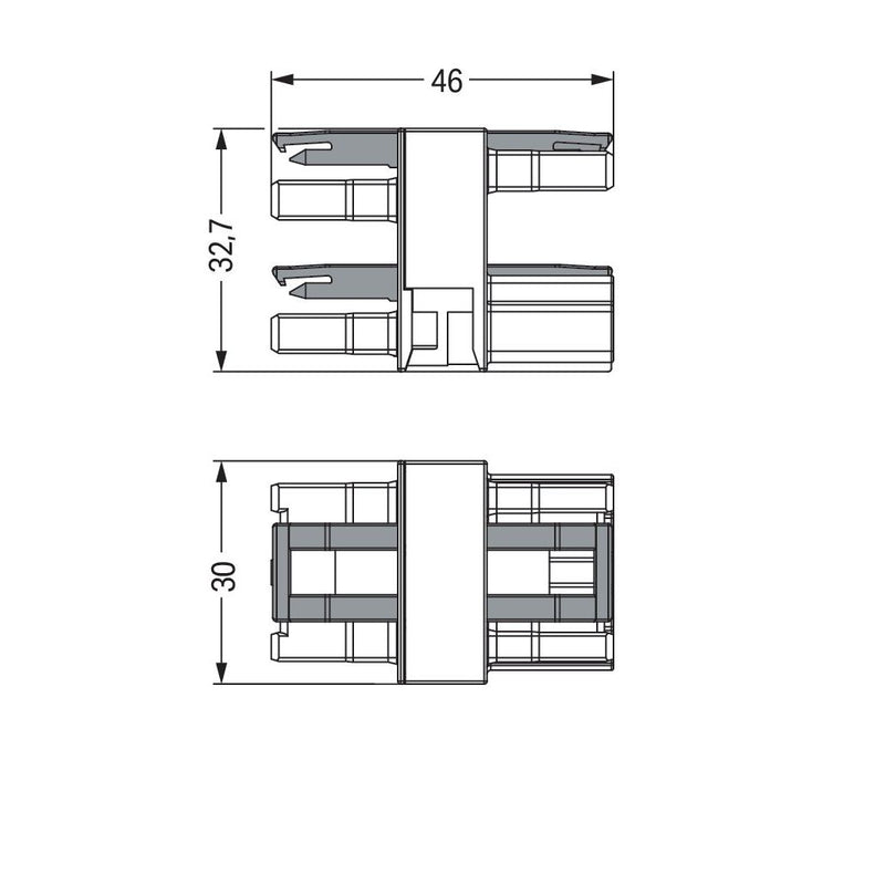 WAGO - Kompaktverteiler für steckbare Gebäudeinstallation Verteiler 770-607 250V 25A 3p. schwarz