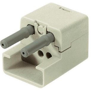 Harting - Kontakteinsatz für Rechtecksteckverbinder Einsatz Stift Polycarbonat 09120042601 10A RAL 7032 − 10 Stück