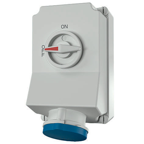Mennekes - CEE-Steckdose abschaltbar, abgesichert (IEC 60309) Wanddose DUO 6571 63A,3p,6h,230V,IP44