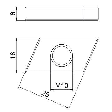 OBO Bettermann - Gleitmutter ACMSN M10 ZL M10, für Profilsch. − 100 Stück