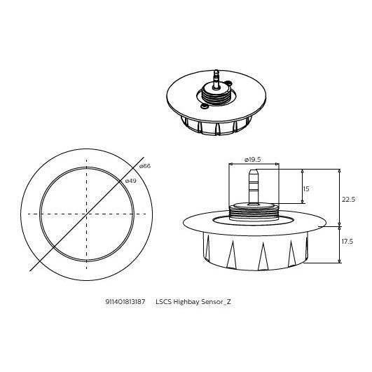 Philips Lighting - Lichtregelsystemkomponente Highbay-Sensor LSCS Highb #75383999