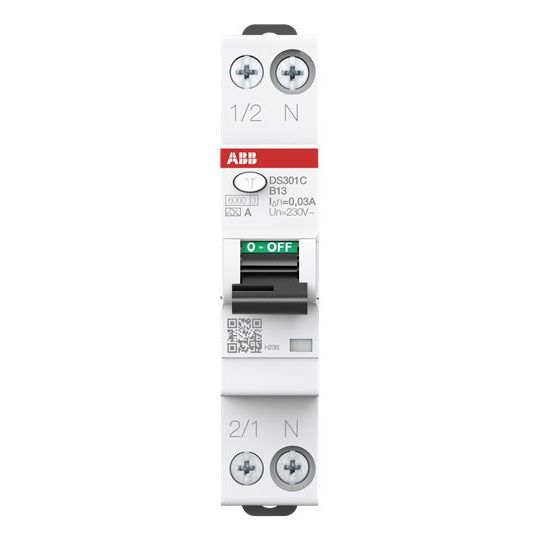 ABB Stotz S&J - Kombination FI-Schalter/Leitungsschutzschalter FI/LS-Schalter DS301C B13 A30#U1135 6kA,1P+N − 96 Stück
