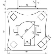 DEHN - Zubehör/Ersatzteile für Erdung und Blitzschutz Anschlussplatte APSR D50 4AE HVI V2A f. Stützrohre D 50mm