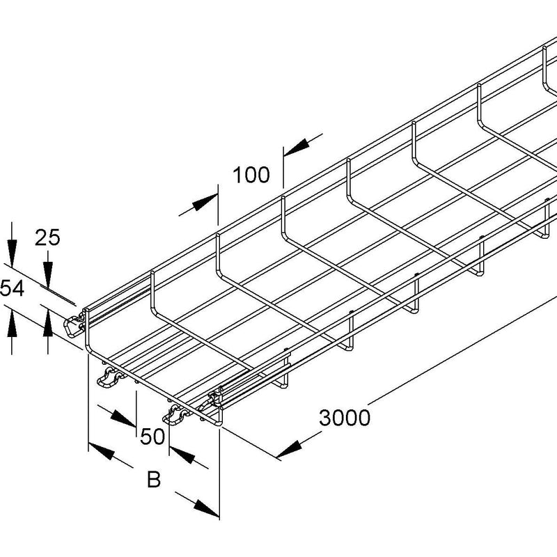 Niedax - Gitterrinne MTC 54.300 F 54x300x3000mm, CITO − 3 Meter
