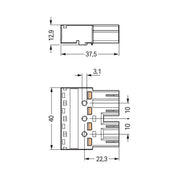 WAGO - Steckverbinder für steckbare Gebäudeinstallation Stecker 4-polig 770-254 Kod. B,grau − 50 Stück