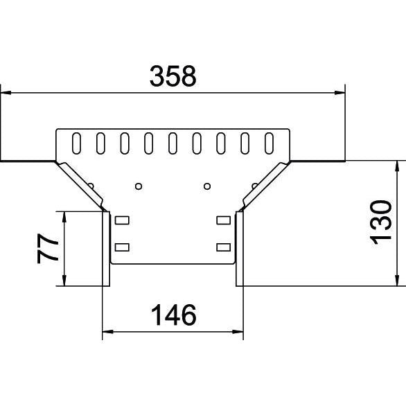 OBO Bettermann - Anbau-Abzweigstück für Kabelrinne Anbau-Abzweigstück RAA 115 FT Kabelrinne 110x150