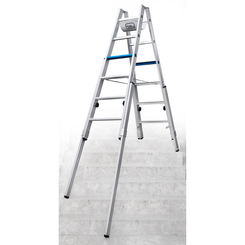 Geis&Knoblauch - Stufenleiter Treppenhausleiter Multilif 71406-7E Multilift 2x6 Stufen
