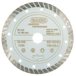 Baier Maschinenfabrik - Trenn-/Schleifscheibe Diamantscheibe 7228 D=125mm Turbo
