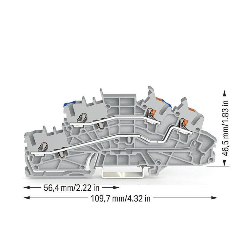 WAGO - Installations-Etagenklemme Installationsetagenklemme 2203-6549 2,5 mm² Hybrid − 50 Stück