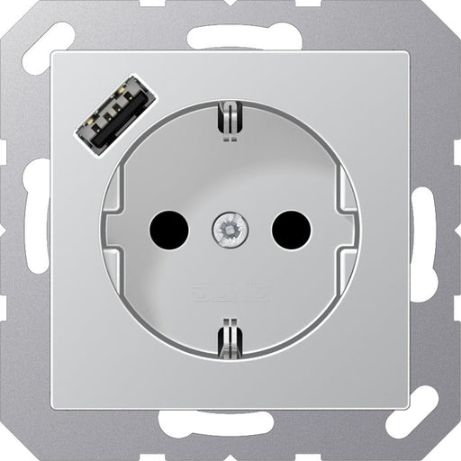 Jung - Steckdose SCHUKO Steckdose A 1520-18 A AL mit USB Typ A