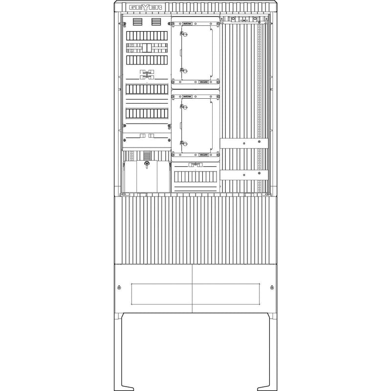 ABN - Zähler-Komplettschrank Zähleranschlusssäule SZ207ZL2503A 2 ZPAPZ Leerpl. 5pol