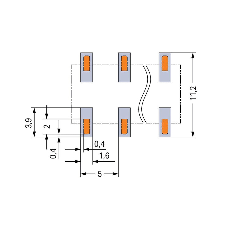 WAGO - Leiterplattenklemme SMD-Leiterplattenklemme 20863104700000900000 Drücker,1,5mm²,sw − 1890 Stück