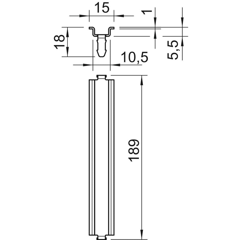 OBO Bettermann - Tragschiene Hutschiene 46277 T250 L GTP 189x15x7,5mm − 10 Stück