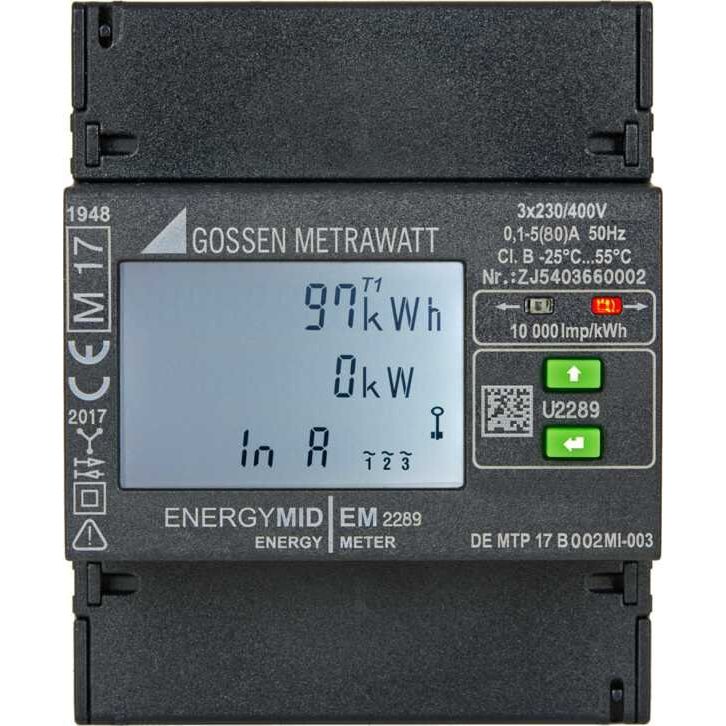 Gossen Metrawatt - Elektrizitätszähler Energiezähler EM2289 #U2289-V024 5(80)A, 4 Leiter