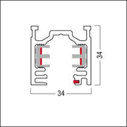 Zumtobel - Elektrisches Zubehör/Ersatzteile für Leuchten Stromschiene 2000mm 3PH/L3+DALITRACK2mTI titan