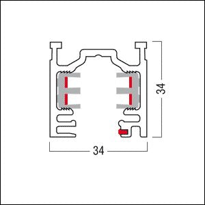 Zumtobel - Elektrisches Zubehör/Ersatzteile für Leuchten Stromschiene 2000mm 3PH/L3+DALITRACK2mTI titan