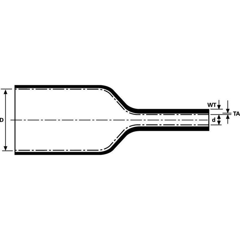 HellermannTyton - Schrumpfschlauch Warmschrumpfschlauch EPS400-24/6-POX-BK − 50 Meter