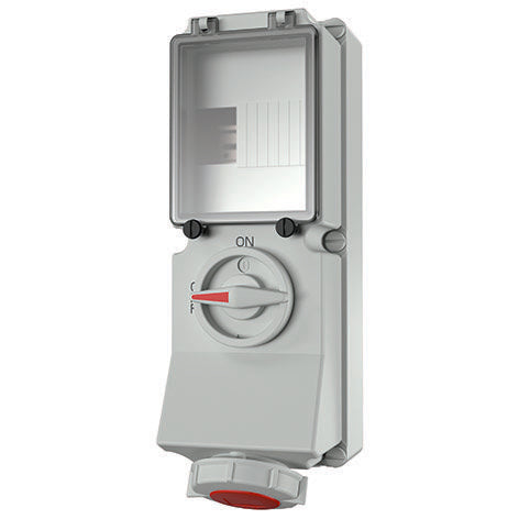 Mennekes - CEE-Steckdose abschaltbar, abgesichert (IEC 60309) Wanddose DUO HW/VN 5946A 32A,4p,3h,400-440V