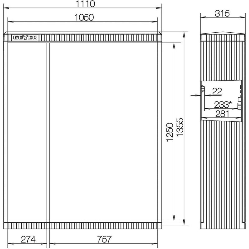 ABN - Leergehäuse Kabelverteilerschrank SL132V
