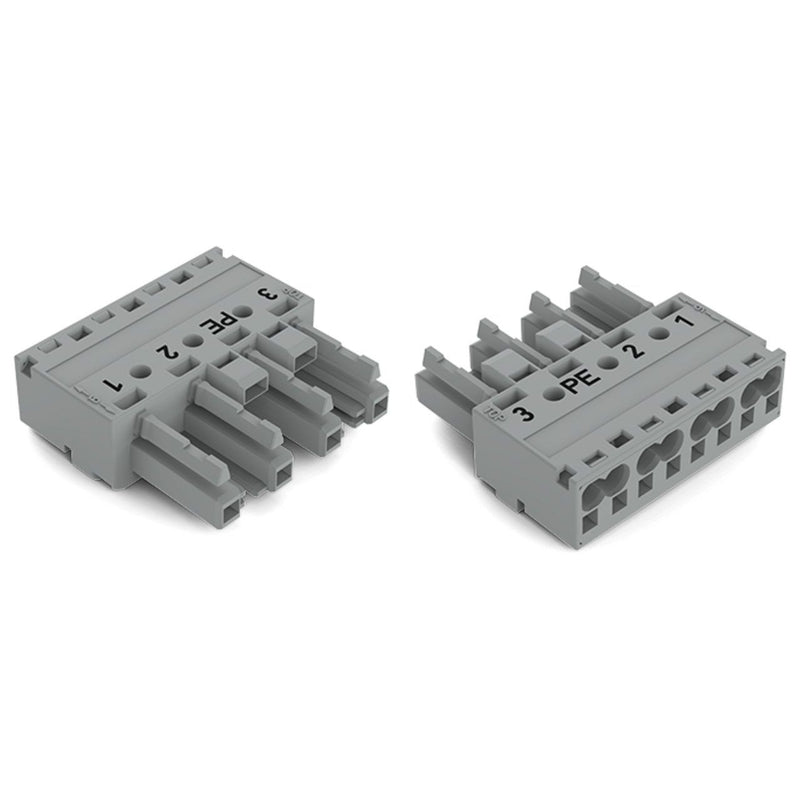 WAGO - Steckverbinder für steckbare Gebäudeinstallation Buchse 4-polig 770-244/062-000 Kod. B,grau − 50 Stück
