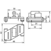 DEHN - Zubehör/Ersatzteile für Erdung und Blitzschutz Flachbandhalter-Adapter FLA30 FB KF K SW f. Fl 30mm