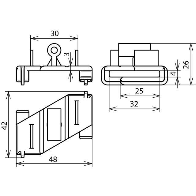 DEHN - Zubehör/Ersatzteile für Erdung und Blitzschutz Flachbandhalter-Adapter FLA30 FB KF K SW f. Fl 30mm