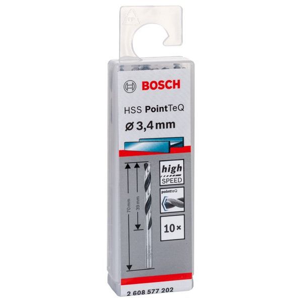 Bosch - Bohrer Metallspiralbohrer HSS 2608577202 PointTeQ DIN 338 3,4