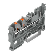 WAGO - Durchgangs-Reihenklemme 2-Leiter/1-Pin-Basisklemme 2222-1301 Drücker,2,5 mm²,gr − 100 Stück