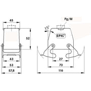Lapp Zubehör - Gehäuse für Rechtecksteckverbinder EPIC-H-B-10-TGB-M25 H-B 10 TGB M25 − 10 Stück