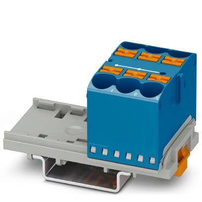 Phoenix Contact - Durchgangs-Reihenklemme Verteilerblock PTFIX 6X10/S-NS35 BU − 10 Stück