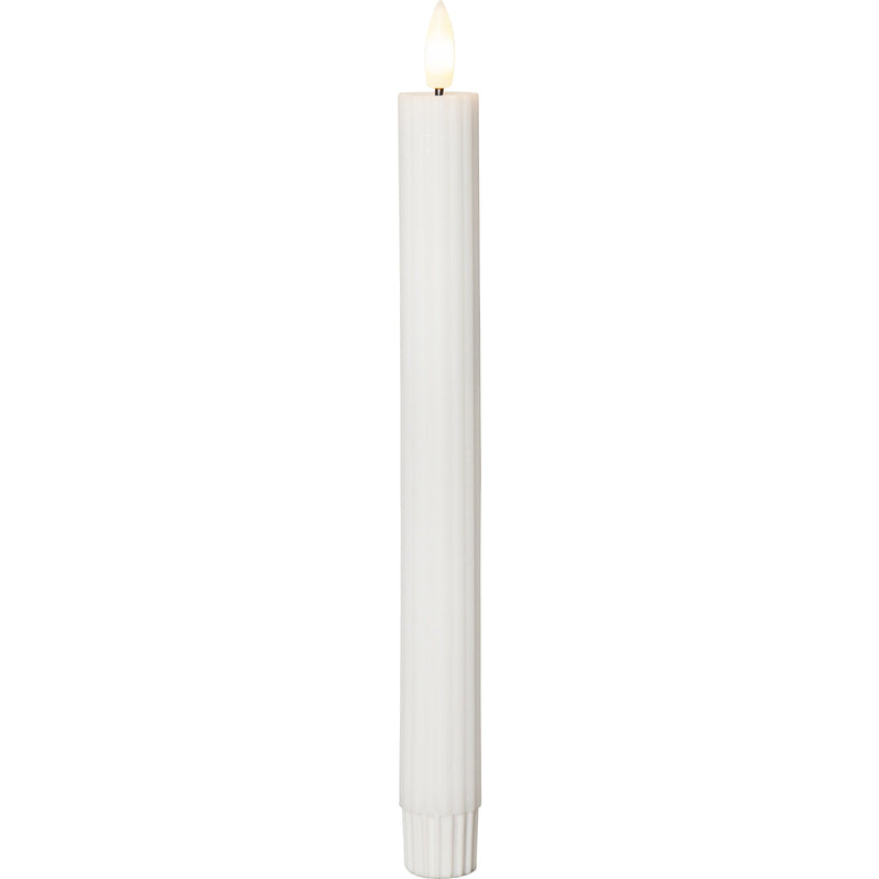 Star Trading - Festbeleuchtung LED-Wachskerze 2er-Set 061-63 2,1x25cm, weiß