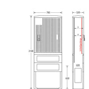uesa - Gehäuse/Schaltschrank (leer) Säule A100-2100 2100x785x320mm