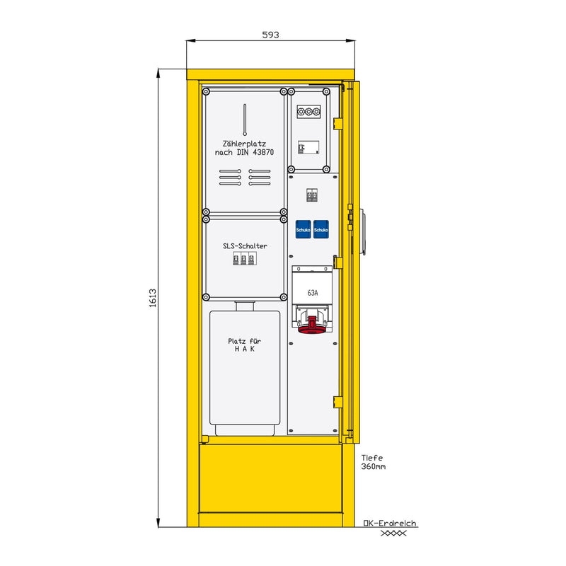 Walther Werke - Baustromverteiler Indus .u. Marktplatzvert. 83215500 mit Zählerplatz