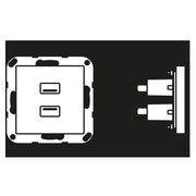 Jung - Multifunktions-Anschlussdose Multimedia-Anschluss sw MA A 1153 SW 2 x USB m.Tragring