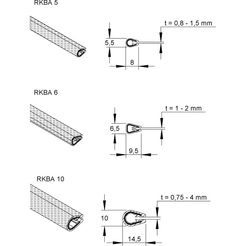 Niedax - Kabelschutz für Installationskanal Kantenschutzband RKBA 5 − 10 Meter