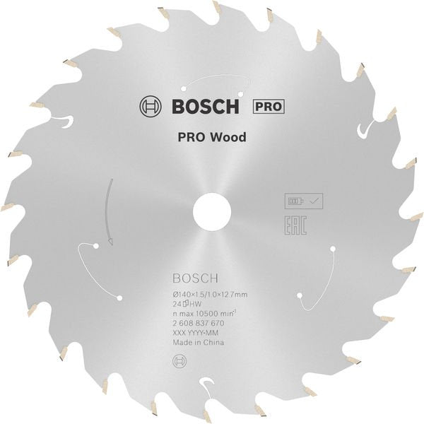 Bosch - Kreissägeblatt PRO Wood cordless 2608837670 Kreissägeblatt 140 x