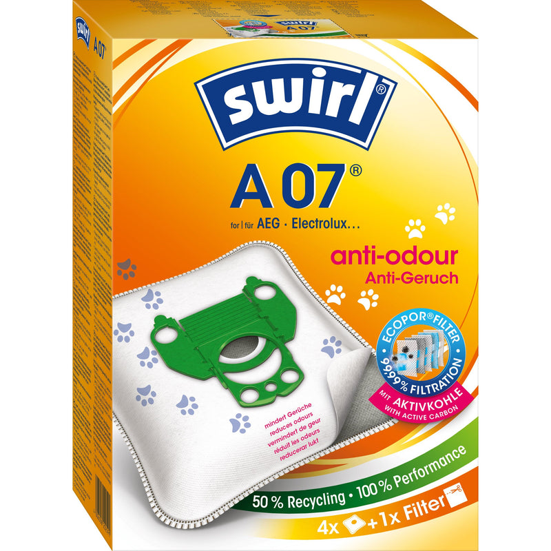 Swirl - Zubehör/Ersatzteile für Bodenpflege Staubbeutel A 07 Anti-Odour VE4 für AEG