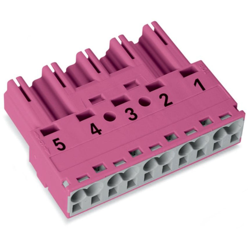 WAGO - Steckverbinder für steckbare Gebäudeinstallation Stecker 5-polig 770-295 Kod. B,pink − 50 Stück
