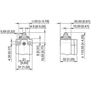 Stahl - Einzelpositionsschalter Sprungschalter 8060/2-2-W-60 Stößel
