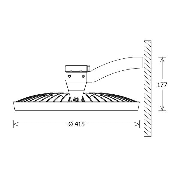 LTS Licht&Leuchten - Decken-/Wandleuchte LED-Hallenleuchte FLCK-W 415.150.40 si 4000K 66°silber  − 1 Stück