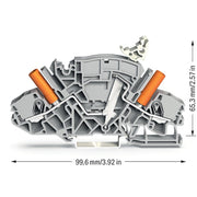 WAGO - Trenn- und Messtrenn-Reihenklemme Trennklemme 2007-8811 grau − 1 Stück