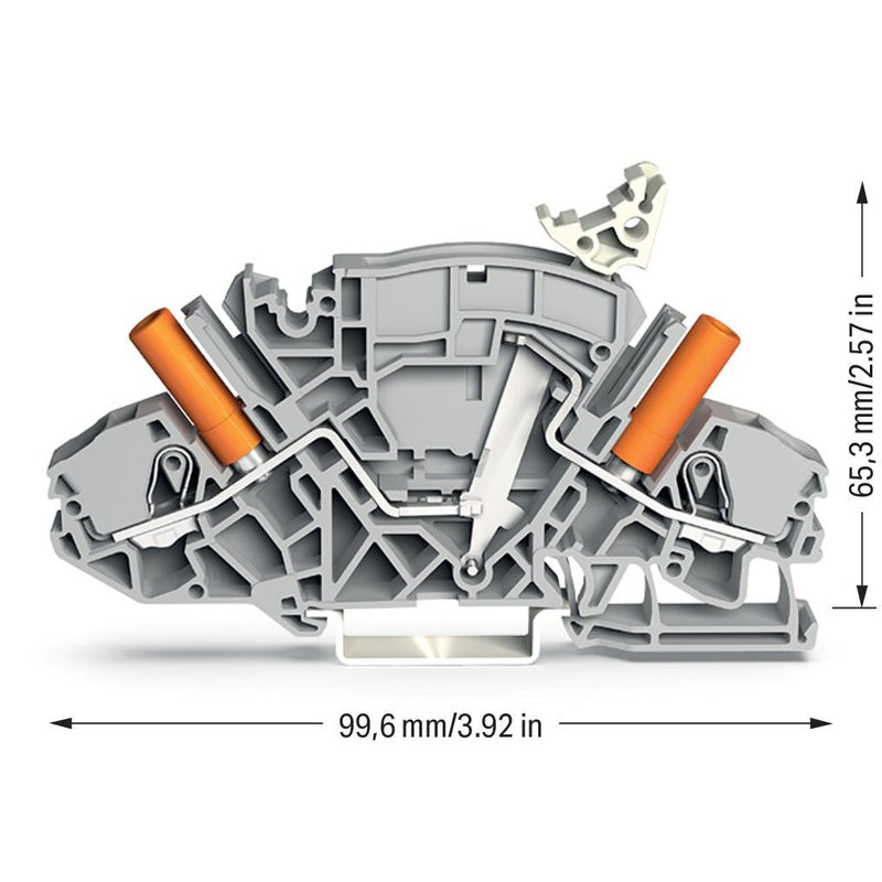 WAGO - Trenn- und Messtrenn-Reihenklemme Trennklemme 2007-8811 grau − 1 Stück