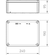 OBO Bettermann - Dose, Gehäuse für Montage auf der Wand/Decke Kabelabzweigkasten T 250 OE 240x190x95