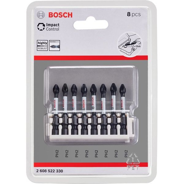 Bosch - Bit-Set PRO Phillips Impact Bit, 2608522330 PH2, 55 mm, 8-tlg