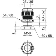 OBO Bettermann - Kabelverschraubung Verschraubung V-TEC VM50+ LGR mit Gegenmutter