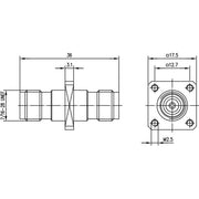 Telegärtner - Koax-Kupplung TNC-Verbindungsstück 50Ohm 100023831 − 5 Stück